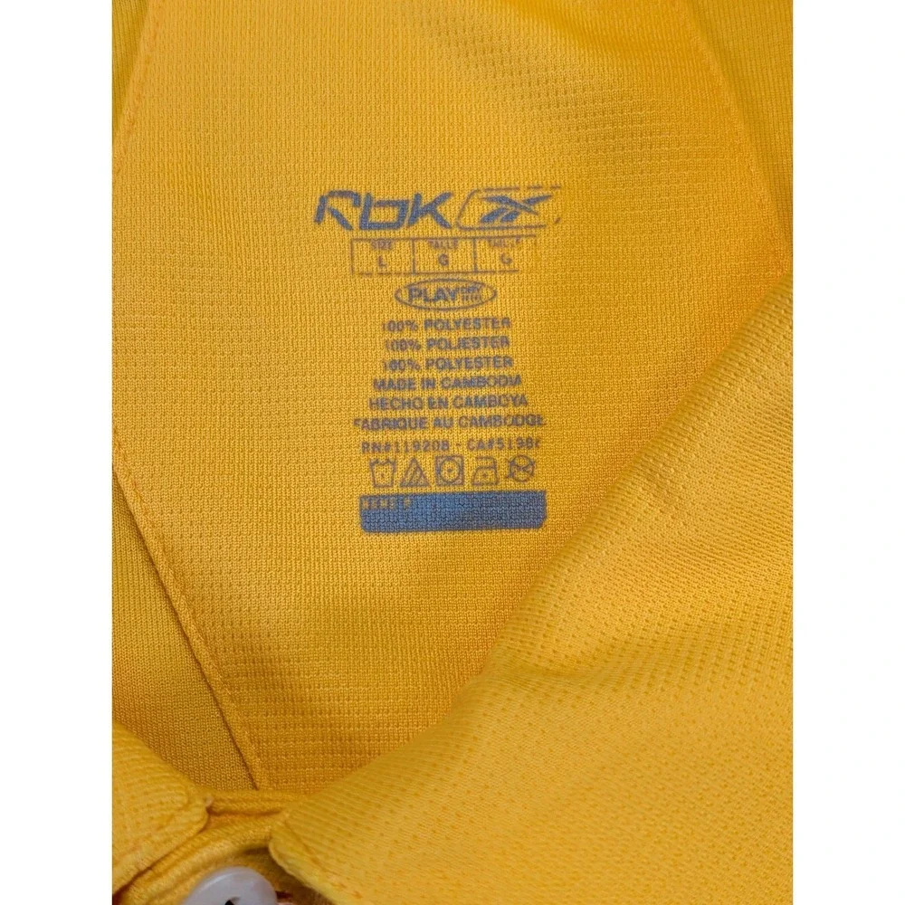 Reebok Pittsburgh Steelers NFL PlayDry Polo Shirt Mens‎ Large Gold White